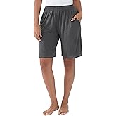 Joyaria Women Bamboo Viscose Bermuda Pajama Shorts Knee length Sleep Shorts with Pocket