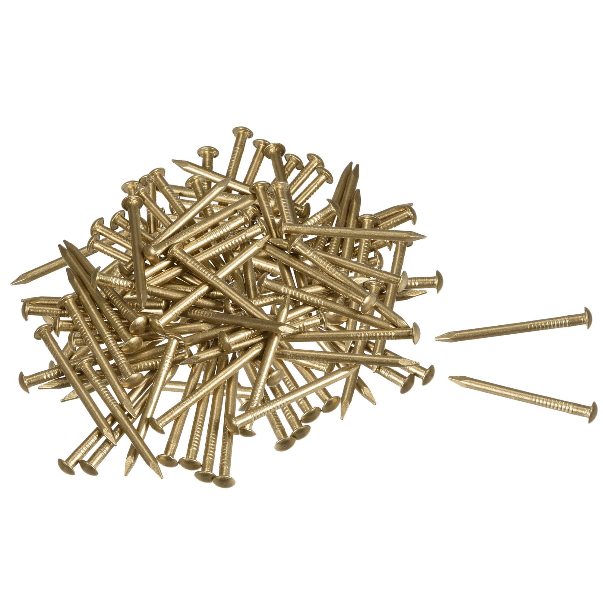 TOP-VIGOR 100Pcs Hardware Nails, 1.5mmx20mm Brass Nails and Pins Assortment, Wall Pins Tacks Nails for Woodworking, Panel Pins for Hanging Picture, Frame, Mirror, Furniture, Construction