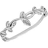 AeraVida Stackable Leafy Swirling Vine of .925 Sterling Silver Ring