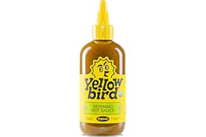 YELLOWBIRD FOODS Yellowbird® Organic Serrano Hot Sauce 9.8 oz. Pantry Size (Kinda Hot | 1 Bottle | Made w/ Organic Garlic, Cucumber, & Lime)