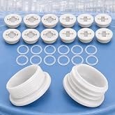 Drum Bung Caps 2" Combo 6 Pcs Fine Thread and 6 Pcs Well Sealed Coarse Thread Poly Buttress Drum Bung (12 Pcs) with Gasket for 55 Gallon Plastic Drum