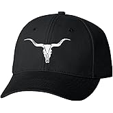 Go All Out Steer Skull Cowboy Western Dad Deluxe Trucker Flatbill Baseball Structured Embroidered Hat