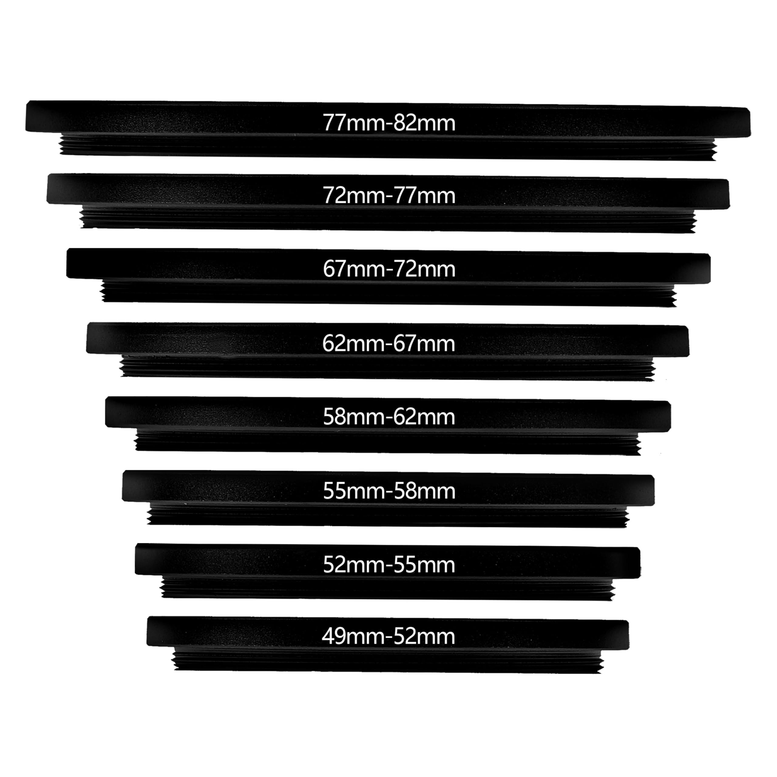 Belmalia 8 Step-Up Rings Set, Lens filter Adapters: 49mm 52mm 55mm 58mm 62mm 67mm 72mm 77mm 82mm