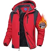 Zoofly Men's Mountain Ski Jacket Waterproof Fleece Liner Snow Coat Warm Winter Windproof Hooded Raincoat