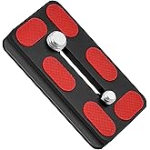 Haoge QR-70S Tripod Arca Plates 70mm Universal Arca Swiss Quick Release Plate for Tripod Ball Head with Hand-Adjustable Stainless Steel Screw of 1/4" and 3/8" (New Version)