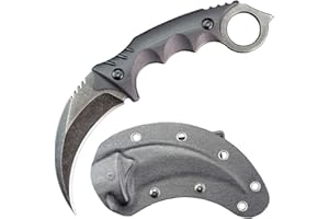 Ccanku C1111 Fixed Blade Knife D2 Steel Blade+G10 Handle for Outdoor Survival EDC Tool Knife with Kydex Sheath(Black)