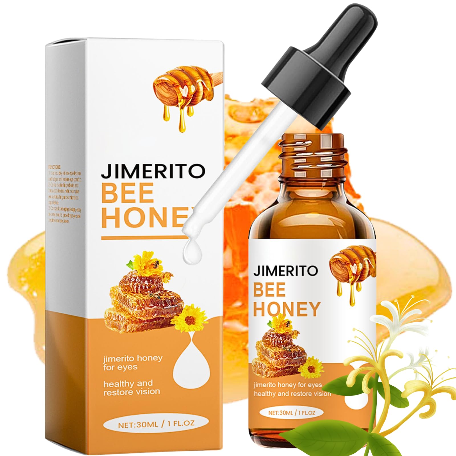 Tongyend Jimerito Honey Eye Drops, Jimerito Honey for Eye, Bee Hone-y for Eye, Stingless Bee Hone-y Eye Drops, Moisturize Eye, Relieve Fatigue, Gentle Eye Protection, Clear Eyesight, 30ML — image 1
