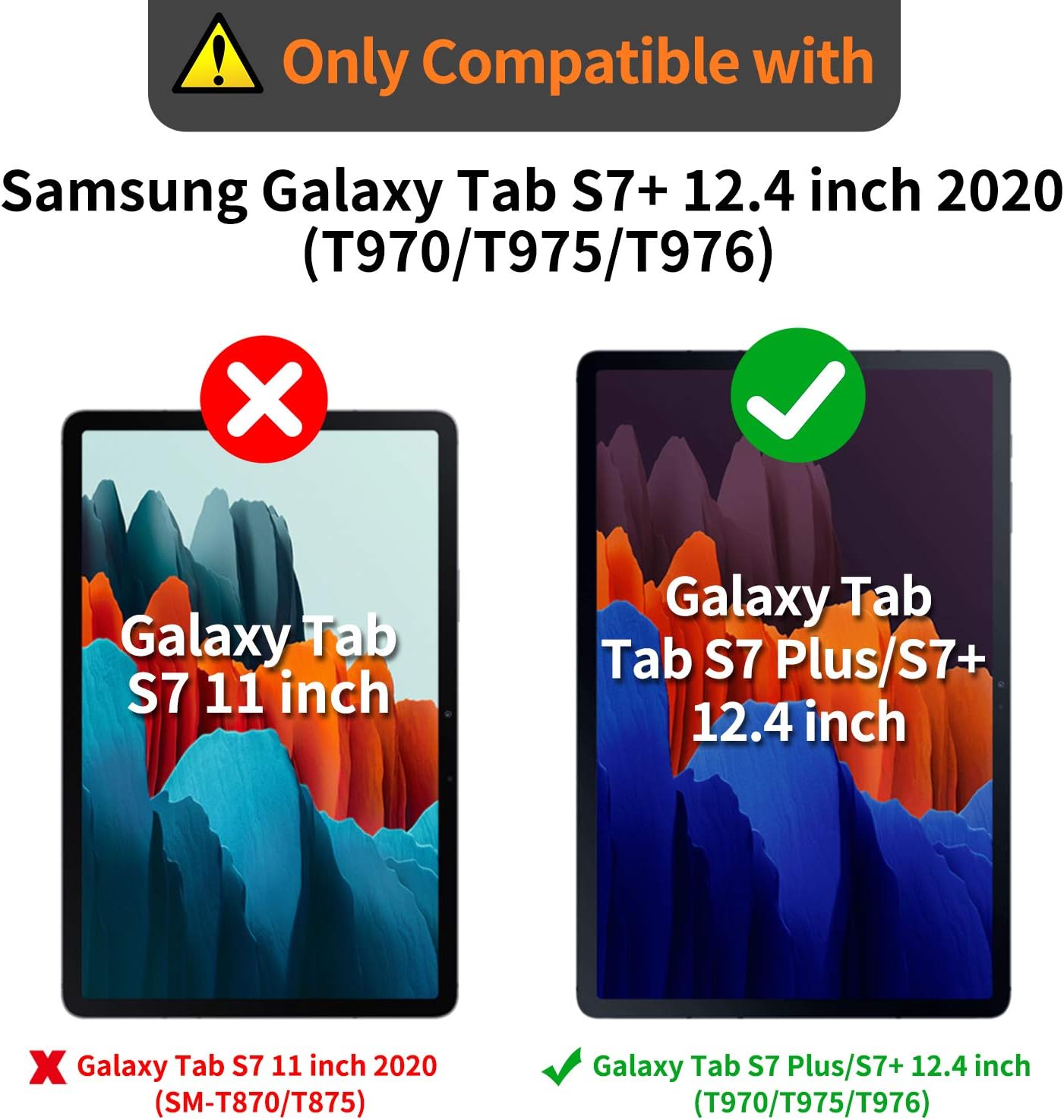 SEYMAC Case for Samsung Tab S8 Plus /S7 FE/ S7 Plus 12.4 Inch (2022/2021/2020), Shockproof Case with Pen Holder - Image 3