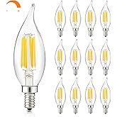 Dimmable E12 LED Candelabra Bulbs 40W Equivalent, 470LM LED Candle Light Bulbs with Vintage Flame Tip, 4W 2700K Soft Warm Whi