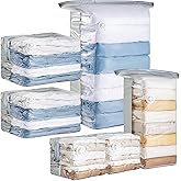 TAILINK 6 Pack Vacuum Storage Bags, Cube Combo (3 Jumbo+3 Medium), Vacuum Seal Bags for Clothing, Bedding, Blanket, Space Saving Closet Organization