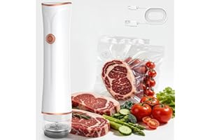 Handheld Vacuum Sealer for Food,Cordless Portable Vacuum Sealer Machine with Visible Water Tank, USB-C Rechargeable, Seal Mea