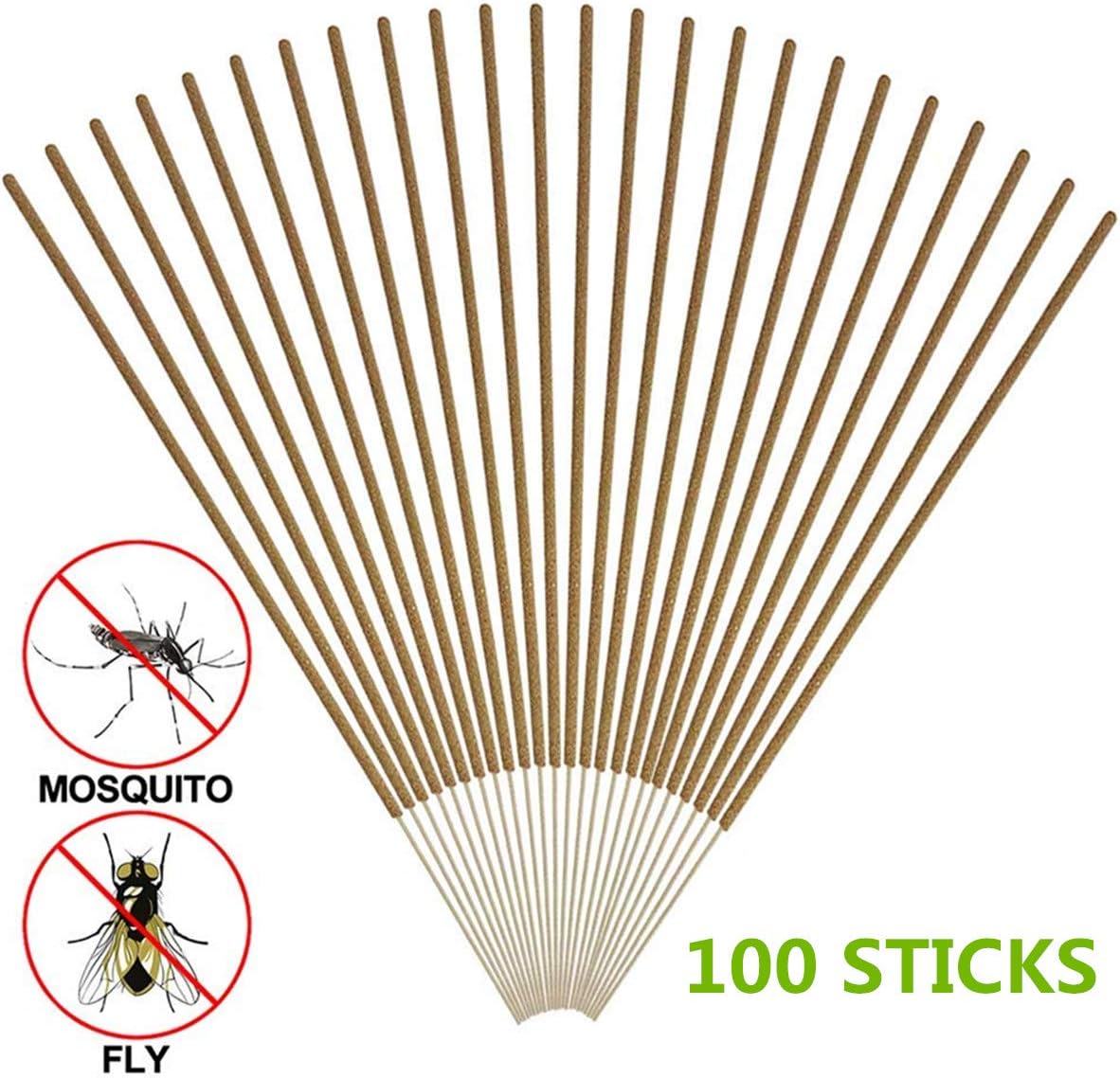 COSYWORLD Mosquito Repellent Sticks, DEET Free & Safe Insect Repellent Incense Sticks, Natural Plant Based Bamboo Infused with Citronella, Lemongrass Oil - (100 Sticks)
