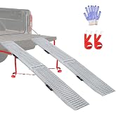 LIEKUMM 74" ATV Ramps 2-Pack, 880 lbs Loading Ramps for Pickup Trucks | Foldable Design, Heavy-Duty Steel Construction, Anti-Slip Surface, Portable Loading Ramp, Trailer &amp; Lawn Mower Use