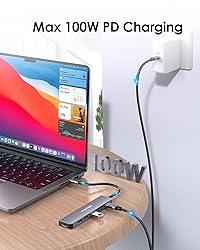LENTION USB C Hub with 100W Charging, 4K HDMI, Dual