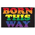 Born This Way 3x5 Foot LGBTQ+ Pride Flag - Bold Vibrant Colors, UV Resistant, Golden Brass Grommets, Durable 100 Denier Polyester, Mighty-Locked Stitching - Perfect for Indoor or Outdoor Flying!