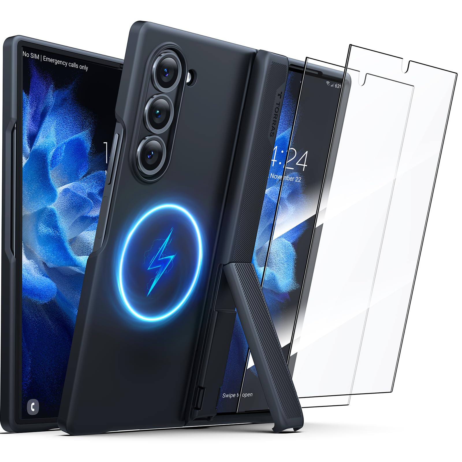 MSOTES For Galaxy Z Fold 7 Case Compatible With MagSafe, Bulit-in 9H Screen Protector & Spring Hinge Protection Anti-Yellowing Strong Magnetic Slim Thin Phone Cover For Samsung Galaxy Z Fold7 (Clear