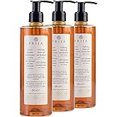 Prija Vitalising 2 in 1 Shower Gel and Shampoo with Ginseng Extract, Hydrating and Energising Hair and Body Wash Gel with Pump Dispenser 3 x 12.85 Fl. Oz