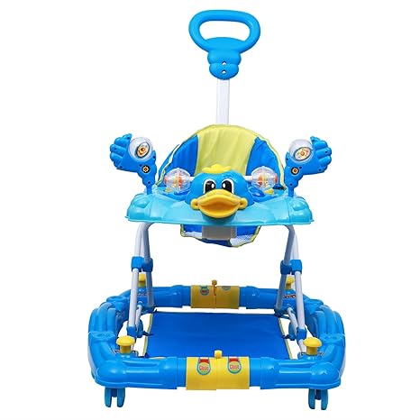 Love Baby Walker & Rocker, Height Adjustable with Light & Musical Toys for Kids (Blue)