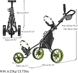 Caddytek CaddyLite 11.5 V3 Golf Push Cart 3 Wheel Lightweight Foldable view 2