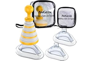 AnGeer FoldPumpVac Collapsible Suction Rescue Device Home Kit, Portable Vacuum Body Suction Apparatus for Kids and Adults – Orange