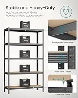 SONGMICS 5-Tier Steel Shelving Unit 60 x 120 x 200 cm Grey GLR060G01 view 3