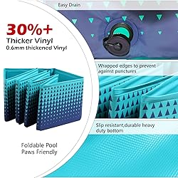 Jasonwell Foldable Dog Kiddie Pool - Hard Plastic