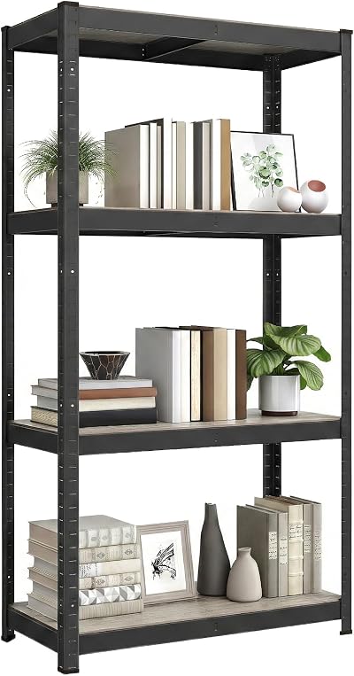 SONGMICS Shelving Unit 40 x 80 x 160 cm, 520 kg Load Gray Greige Black GLR044B21