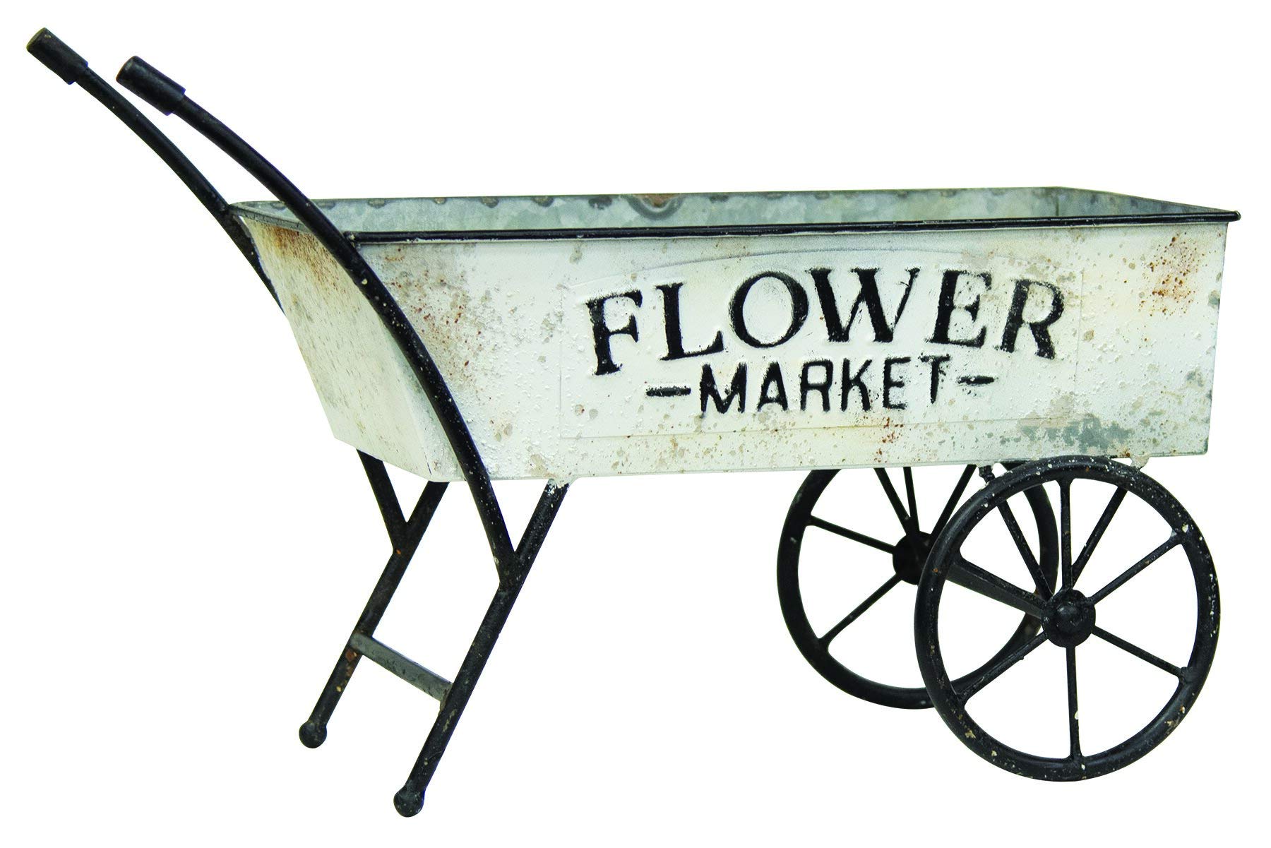 Photo 1 of Col House Designs VintageFlower Market Metal Cart - Modern Farmhouse Decor - Vintage Home Decor - Indoor Planter