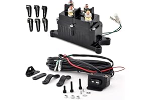 ELEFOCUS 12V 250A Solenoid Relay Contactor & Winch Rocker Thumb Switch Combo Kit Compatible with ATV UTV
