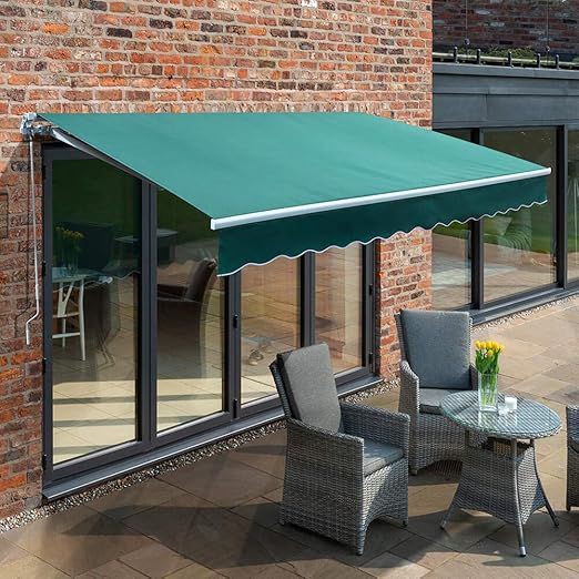 Primrose 4 0m Manual Awning Plain Green Mayfair Diy Patio Awning