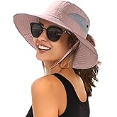 FURTALK Womens Sun Hat with Ponytail Hole Beach Hiking Summer Wide Brim UPF 80+ Outdoor Protection Foldable Bucket Hat