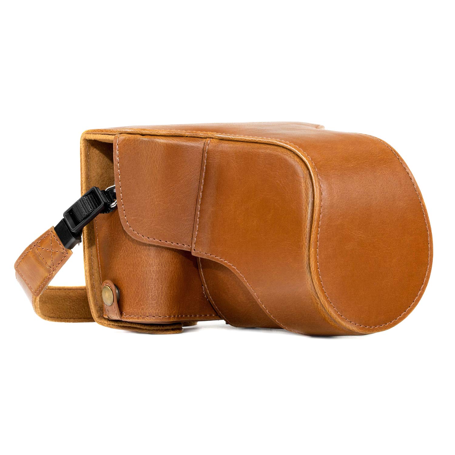 MegaGear MG983 Ever Ready Leather Camera Case and Strap for Fujifilm X-T30, X-T20, X-T10 (16-50mm / 18-55mm Lenses) - Light Brown