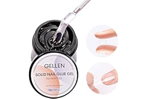 Gellen Solid Nail Glue Gel for False Nail Tips, Huge Capacity 15g Press on Solid Acrylic Nail Glue Gel for Salon Art DIY at Home, Need UV Light Cured
