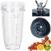 [ New Model] Replacement blender Blade and 24oz Cup Accessories, Only Compatible with Nutri Ninja SS150,SS151,SS300, SS350,SS351, CO351B, SS100, SS101, CO101B,SS400,SS401