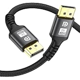 grofyllaa 8K Displayport Cable 6ft 1.4 Cable - High Speed DisplayPort [8K@60Hz, 4K@144Hz, 2K@240Hz] Supports 32.4Gbps,and is Used for HDR, FreeSync G-Sync, Gaming Monitor PC TV Graphics