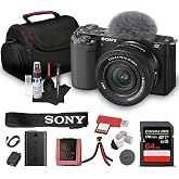 Sony ZV-E10 Mirrorless Camera with 16-50mm Lens &amp; Tripod (Black) Bundle | For Photography &amp; Video | APS-C Sensor | Compact Creator Tool | HDMI + 64GB Memory Card + HDMI Cable + Card Reader