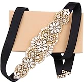 WEZTEZ Bridal Belt Handmade Crystal Wedding Sash Rhinestone Sash for Flower Girl Evening Dress