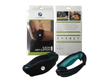 2er Packung - Medizinische Ellenbogenbandage für Golfer/Tennisspieler mit EVA-Polster, von Pro-Athleten getragen, auch für Ep