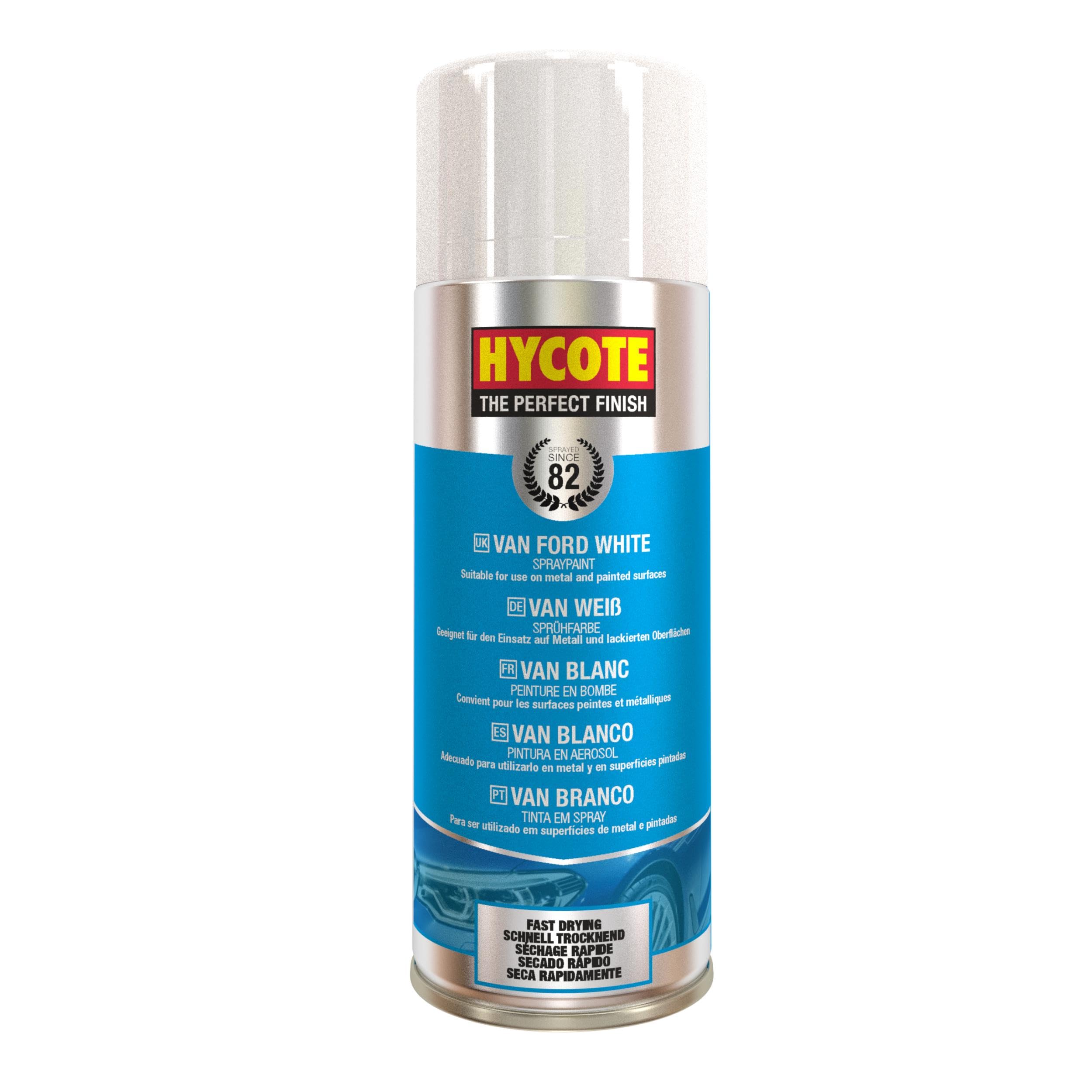 Hycote Fast Drying Aerosol Car Spray Paint, Van Ford White, 400 ml