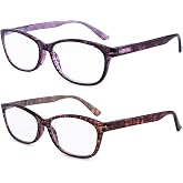 EYEGUARD High Magnification Power 2 Pairs Spring Hinge Reading Glasses Ultra Clear Women Readers(+4.50+5.00 +5.50+6.00)