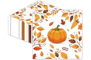 LDFDRT Fall Paper Napkins Disposable Thanksgiving Day Pumpkin Dessert Napkins Happy Birthday Party Supplies for Baby Shower Weddings,Birthday,Bar fall Party Favors