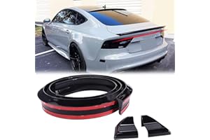 SXLOFTY Car Trunk Spoiler Roof Lip Kit,Rear Trunk Lip or Roof Spoiler Sticker Bar with Carbon Fiber Pattern,Car Rear Spoiler Exterior Rear Spoiler Kit, Punch-Free Installation for Most Cars (Bright Black)