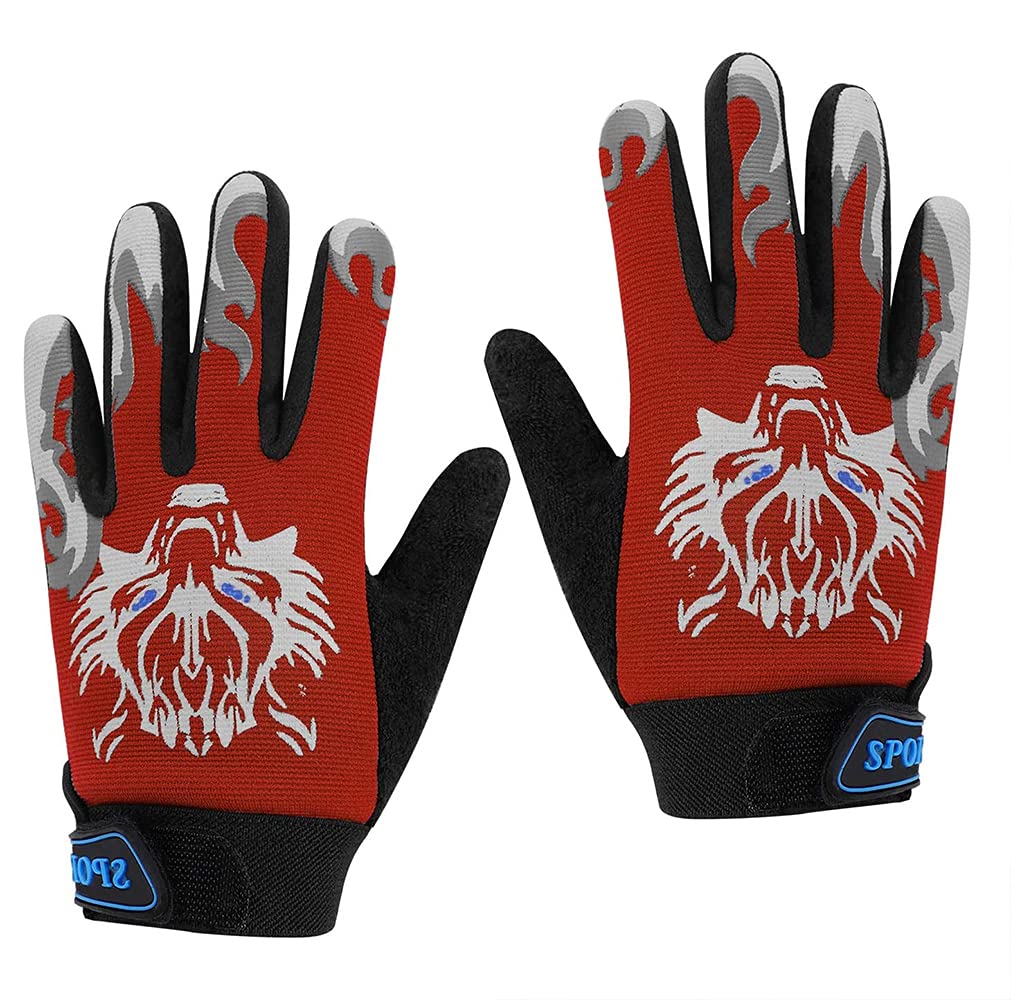 Kids Winter Warm Cycling Gloves Full Fingers Cycling Gloves for 5-10 Years Boys Girls Anti-Slip Sports Children Cycling Gloves for Bike Riding