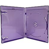 Mediaxpo Premium Standard Clear Purple Blu-Ray Single Cases 12MM (Pack of 10)