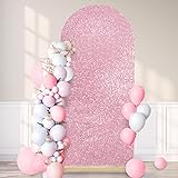 5FT Blush Pink Sequin Backdrop Covers Wedding Arch