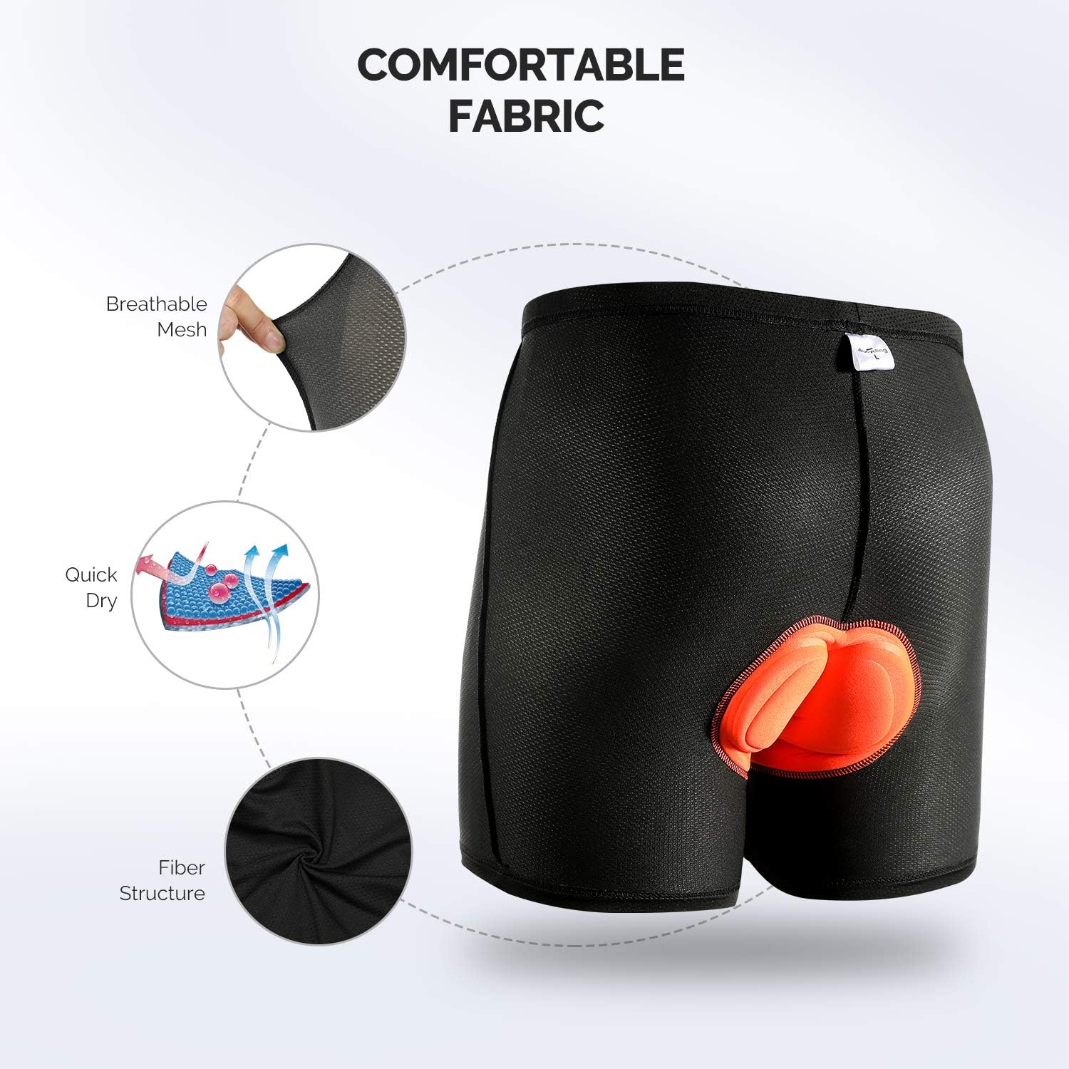 4ucycling Men's Bike Cycling Underwear Shorts 3D Padded Bike Shorts Men: Clothing