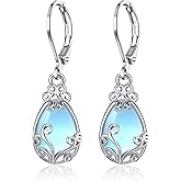 TALYKONG Larimar/Star/Dragonfly/Sunflower/Moonstone/Black Onyx Earrings for Women Leverback Dangle Earrings Hypoallergenic Jewelry for Women
