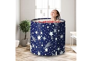 HotMax Portable Foldable Bathtub for Adult, Hot Bath Tub for Women, Freestanding Collapsible Home SPA Bath Tub, Soaking Tub with Cushion