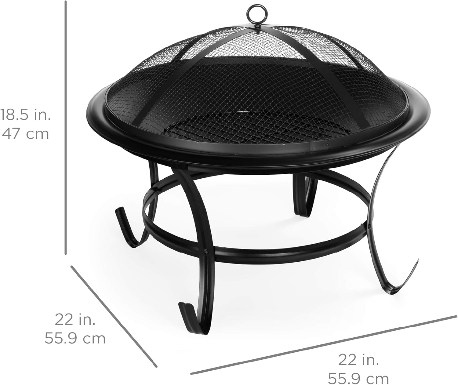 Best Choice Products 22-inch Outdoor Patio Steel Fire Pit Bowl BBQ Grill for Backyard, Camping, Picnic, Bonfire, Garden w/Spark Screen Cover, Log Grate, Poker : Garden & Outdoor