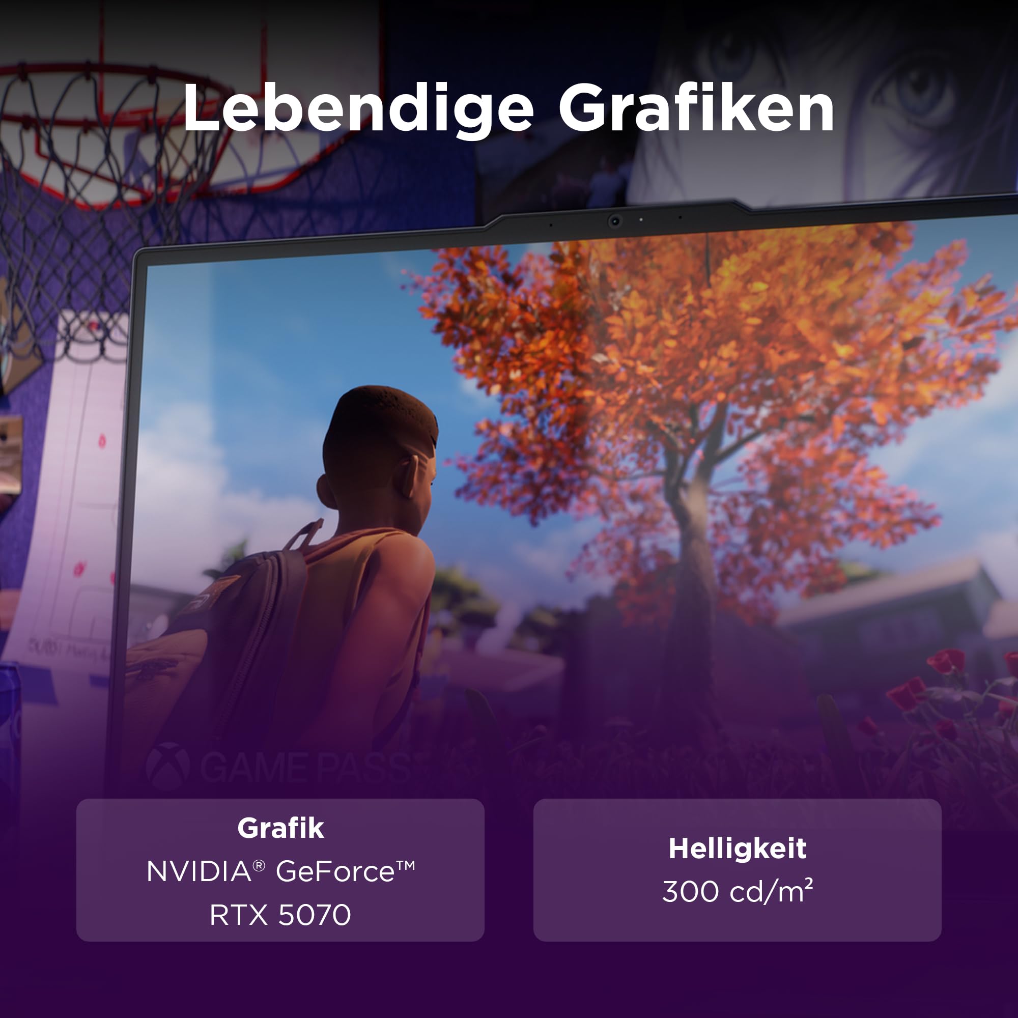 Lenovo LOQ Gaming AI Laptop | 17.3" Full HD 165Hz Display | NVIDIA GeForce RTX 5070 | Intel Core i7-14700HX | 16GB RAM | 1TB SSD | Win11 | QWERTZ | 24-Zonen-RGB-Tastatur | Grau | 3 Monate GamePass 10